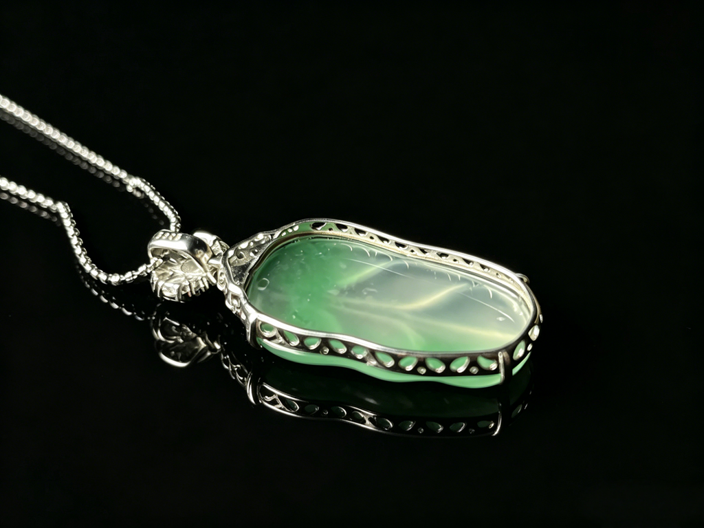 Natural Ice Green Jadeite Leaf Pendant - Grade A Burmese Jade Carved Leaf Necklace, Luxury Fine Jewelry Gift for Her