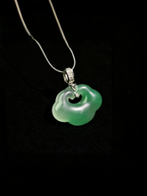 Load image into Gallery viewer, Natural Green Jadeite Auspicious Cloud Pendant - Grade A Burmese Jade Lucky Cloud Necklace, Luxury Ruyi Knot Fine Jewelry for Women