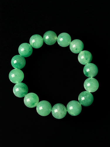 Premium Jade Beaded Bracelet - 13-21mm Large Round Green Quartzite Jade Bracelet, Unisex Luxury Crystal Statement Jewelry