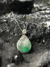 Load image into Gallery viewer, Natural Green Jadeite Pendant Necklace - Grade A Burmese Jade Ping'An Kou Safety Donut Luxury Pendant for Women, Fine Jewelry Gift