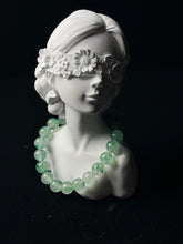 Load image into Gallery viewer, Natural Floating Flower Jadeite Bracelet - Grade A Burmese Jade Round Bead Elastic Bracelet, Unisex Luxury Crystal Energy Jewelry